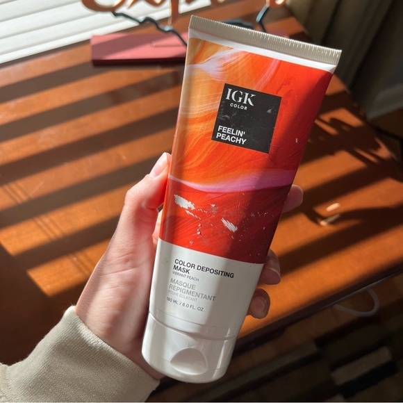 IGK Feelin’ Peachy Color Depositing Conditioning Hair Mask Full Size 6 Fl Oz NWT - Picture 9 of 14